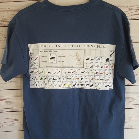 Columbia New Lures and Flies PFG Fishing Short Sleeve T-Shirt Men/'s Large Navy
